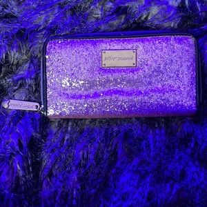 Betsey Johnson pink glitter wallet